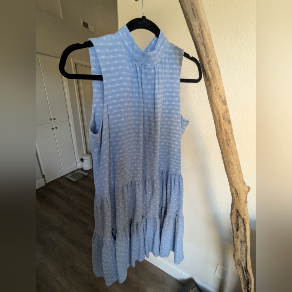 Calvin Klein light blue Tiered Dress